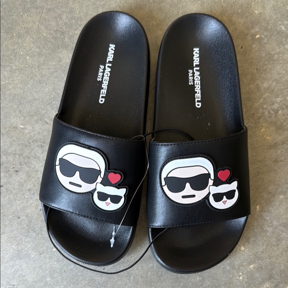 Karl Lagerfeld Black Slide slipper  Sandals size 6 women new never worn no tag
